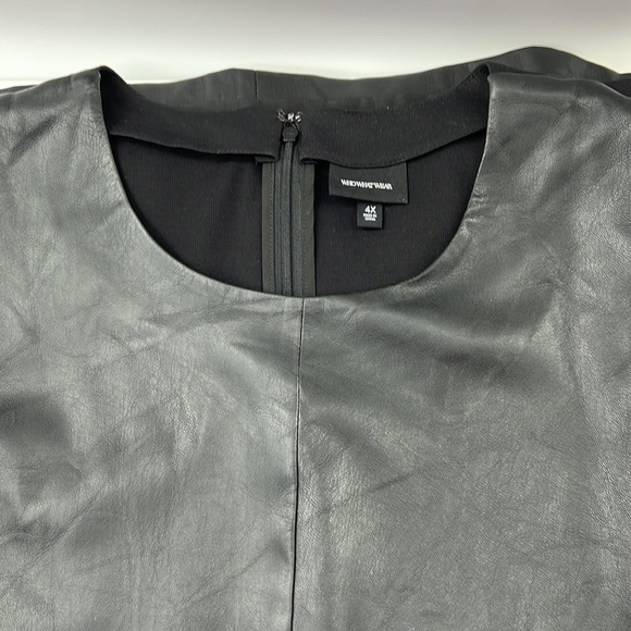 Who What Wear Faux Leather Knit Dress - Picture 5 of 11